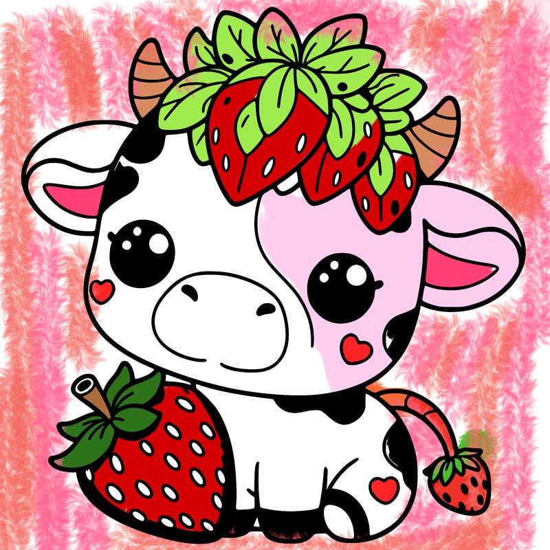 cute strawberry cow