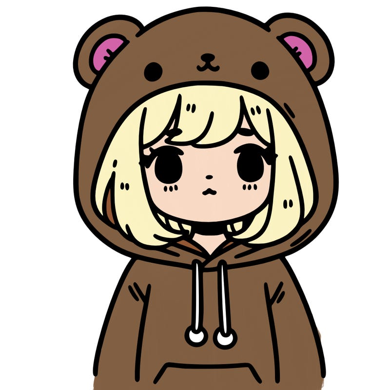 girl wearing bear hoodie