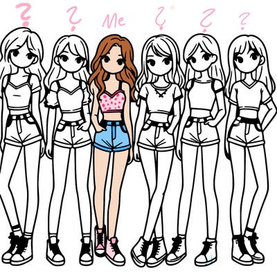 a group of girls wearing crop tops and shorts