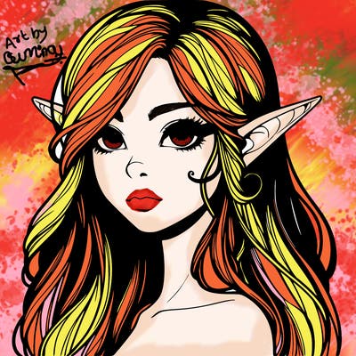 elf girl realistic dark fantasy