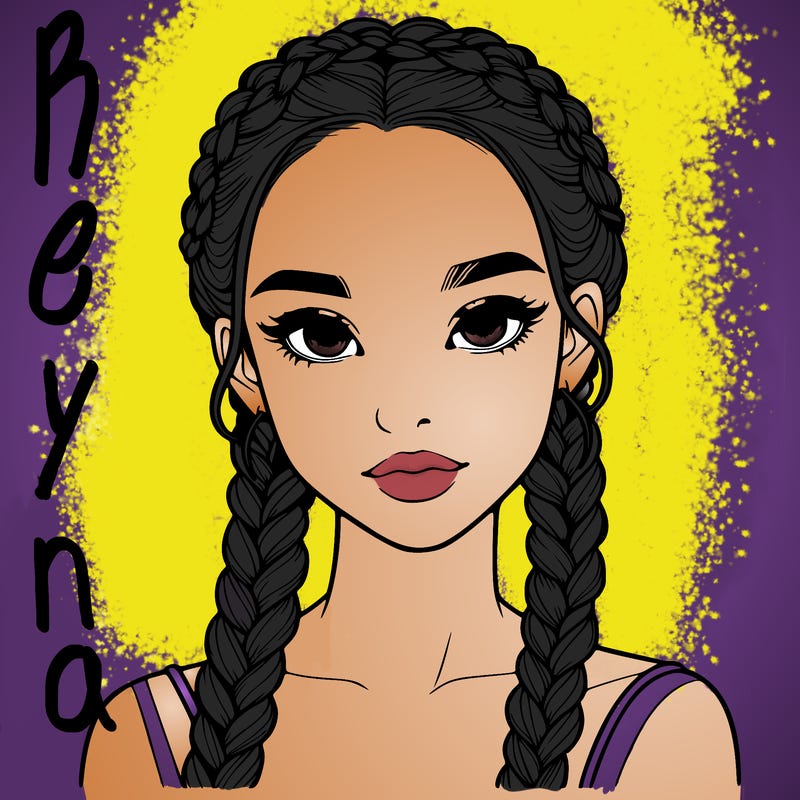 realistic girl with braids