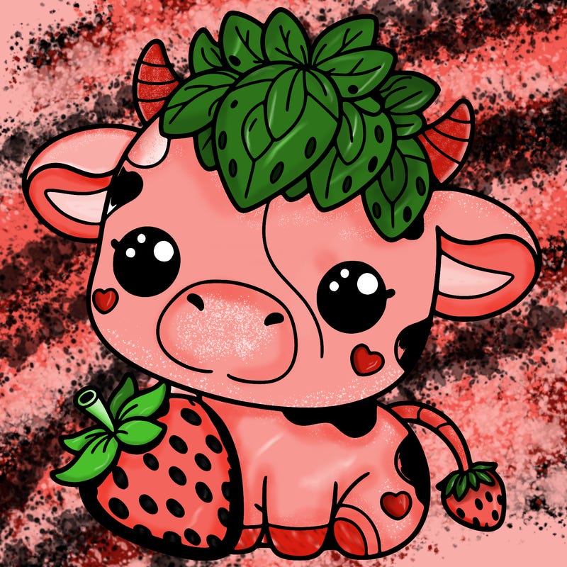 cute strawberry cow