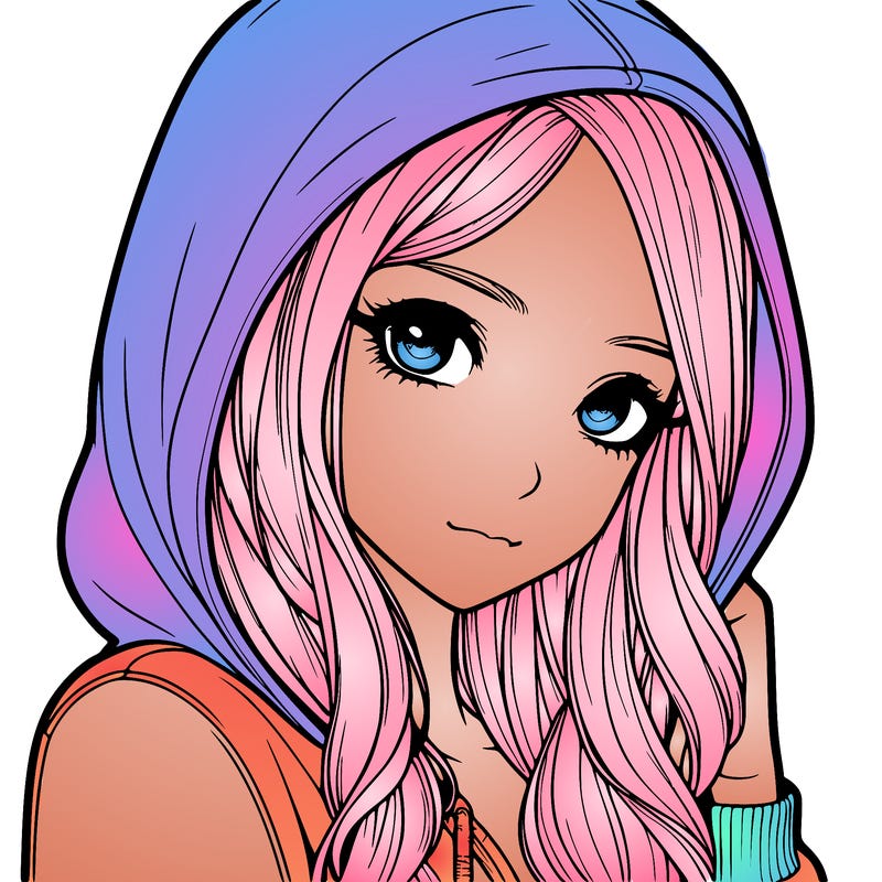 realistic adult girl with hoodie on