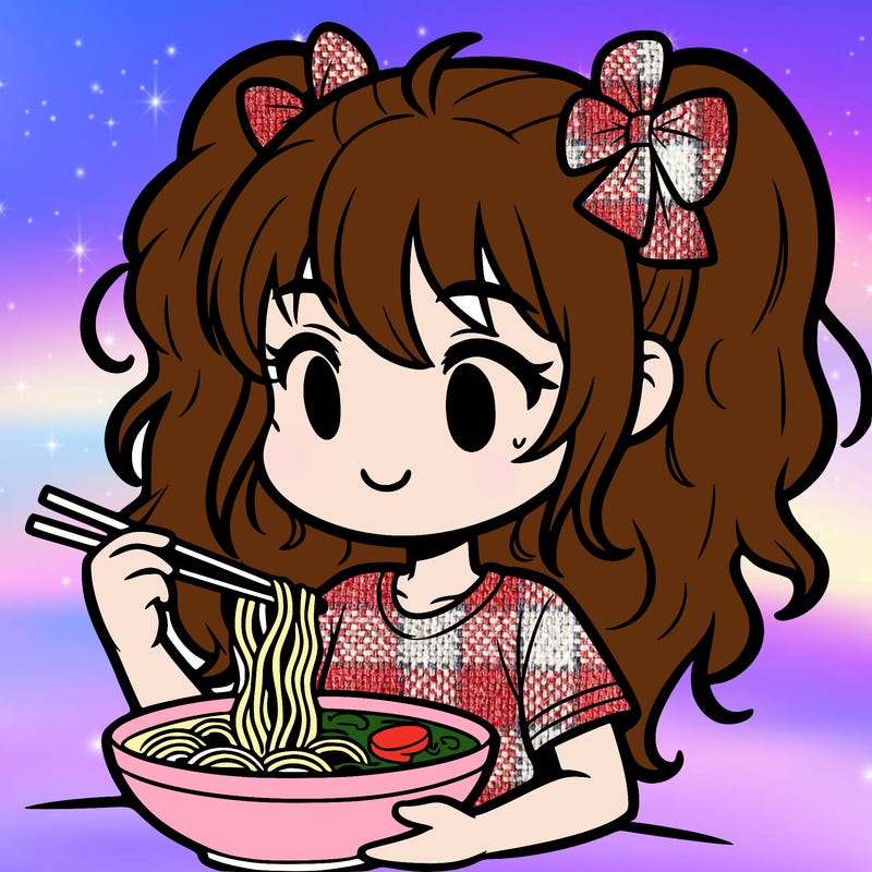 a girl eating ramen