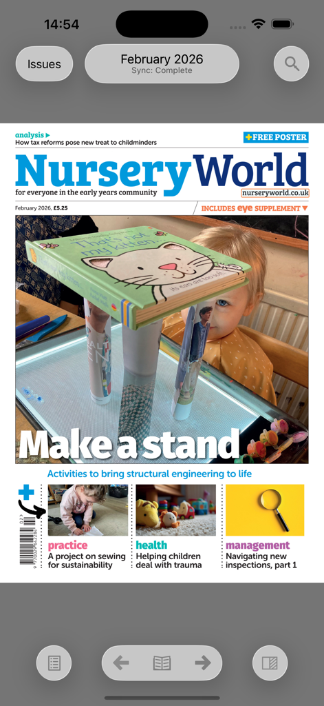 Nursery World - 영유아 교육 활동 및 경영 기사가 포함된 디지털 잡지호를 표시하는 Nursery World 앱