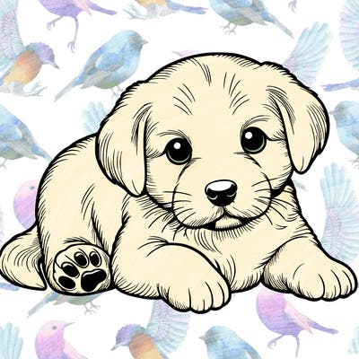 a cute realistic puppy