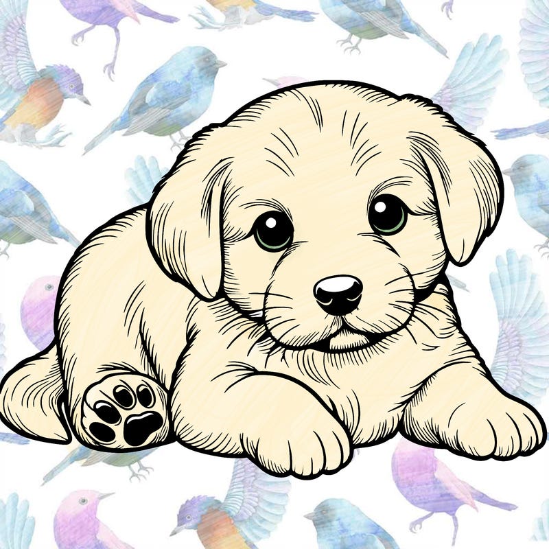 a cute realistic puppy