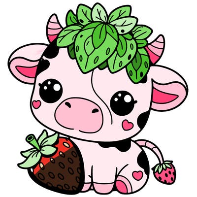 cute strawberry cow