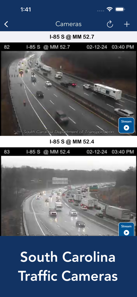 South Carolina Traffic Cameras - Live SCDOT traffic camera feeds on I-85 in South Carolina
