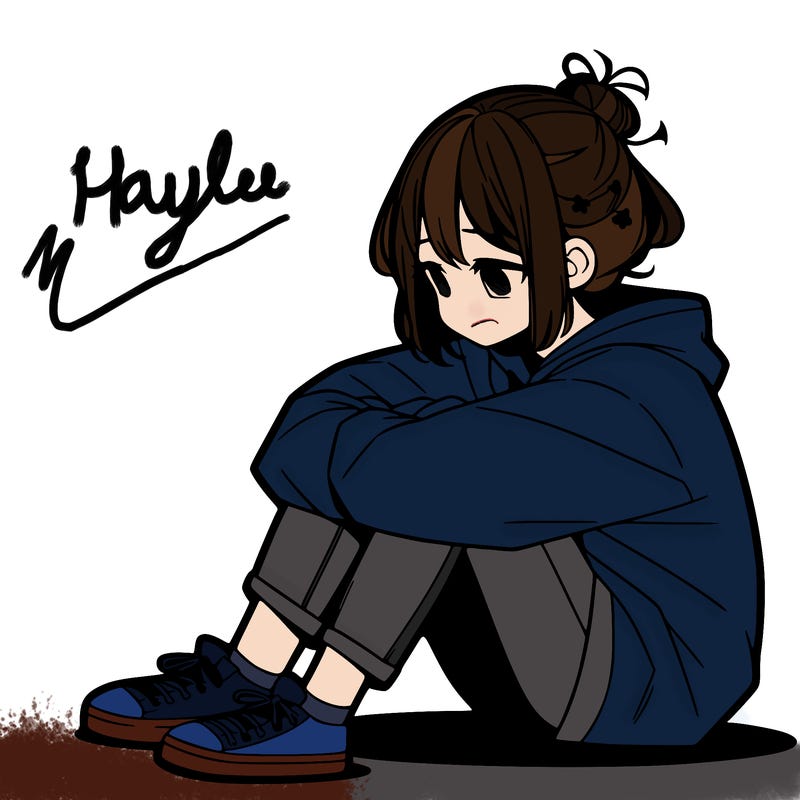 sad anime girl sitting alone