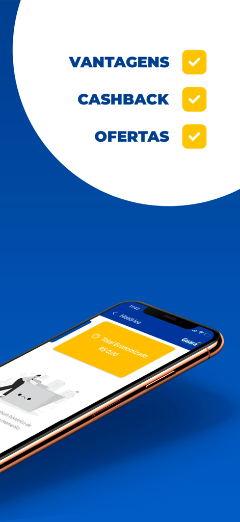 Supermercado Guará - Supermercado Guara app showing cashback advantages and special offers