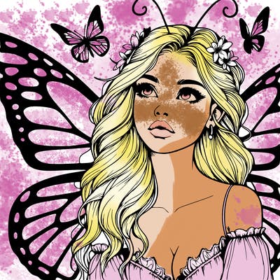 butterfly fairy realistic girl