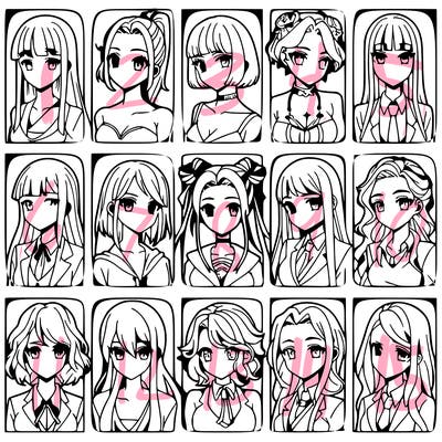 girls that look diffrent anime