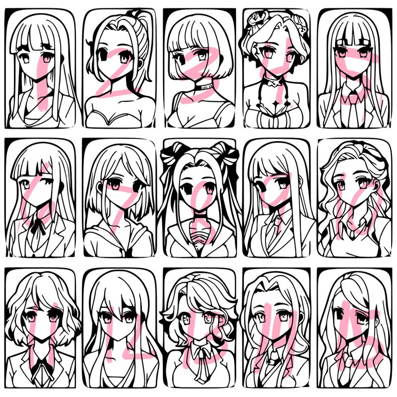 girls that look diffrent anime