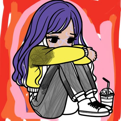 a girl  after a breakup