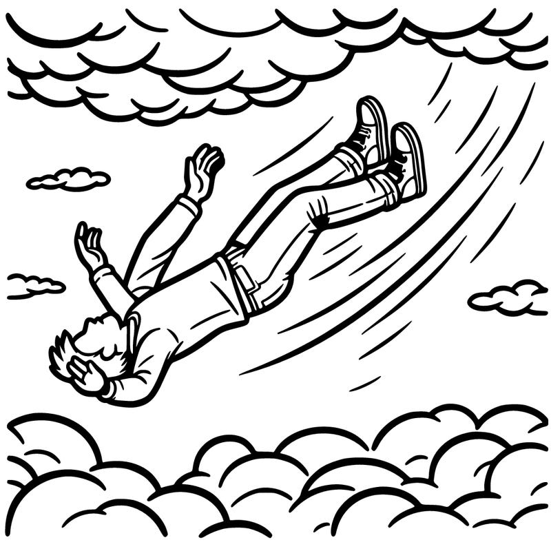 someone falling out of the sky