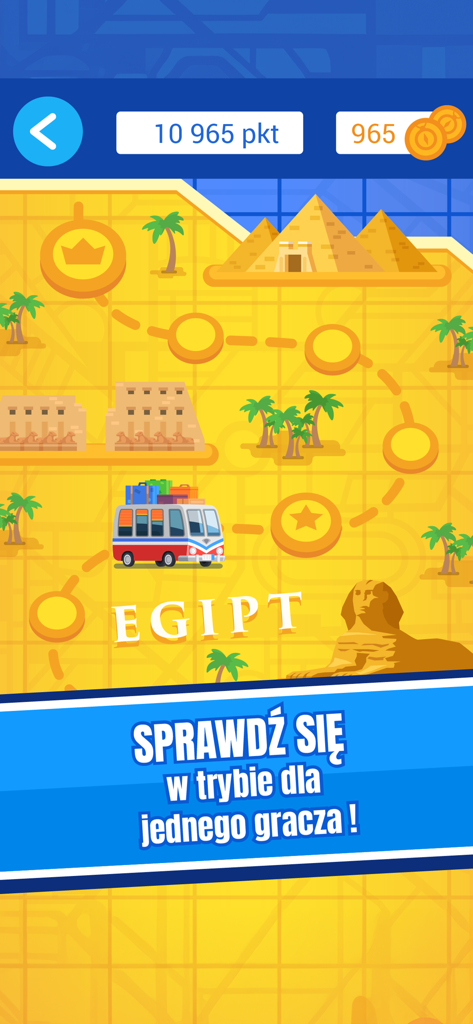 Państwa Miasta - Egypt map screen in the single player mode of Panstwa Miasta app