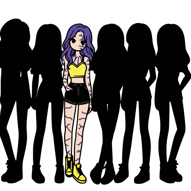 a group of girls wearing crop tops and shorts