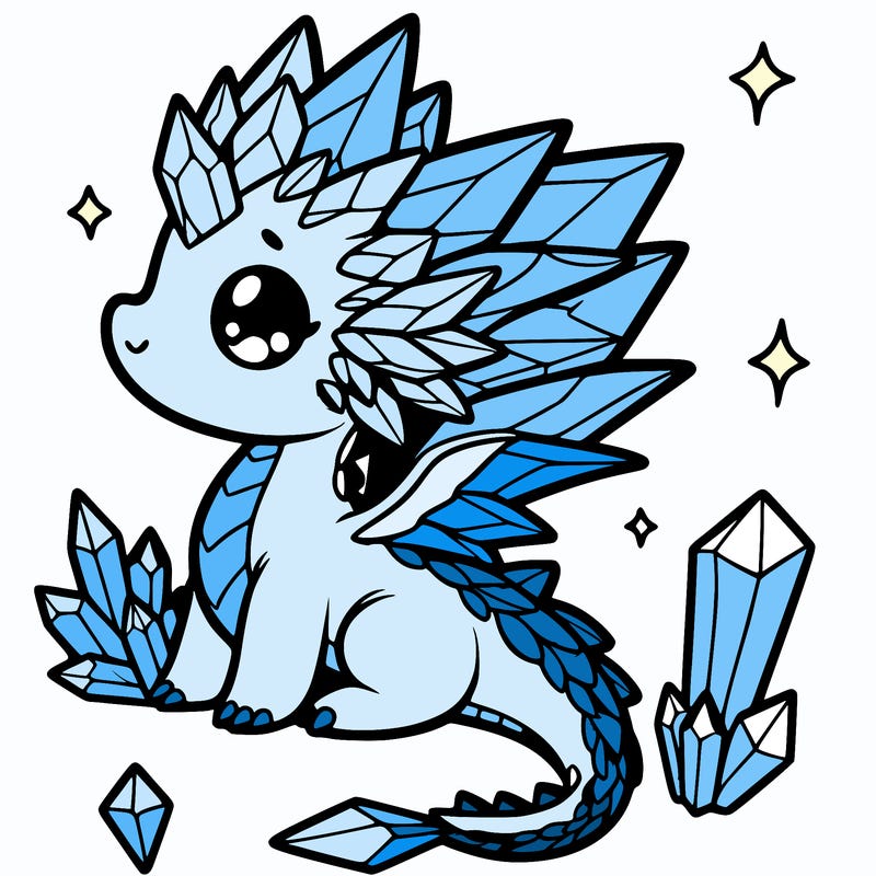 little cute crystal dragon