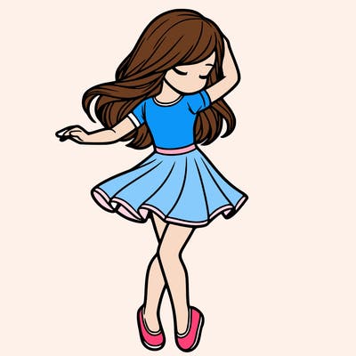 girl dancing  realistic