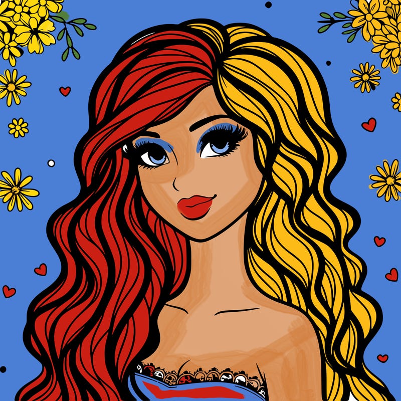 pretty woman with long wavy hair