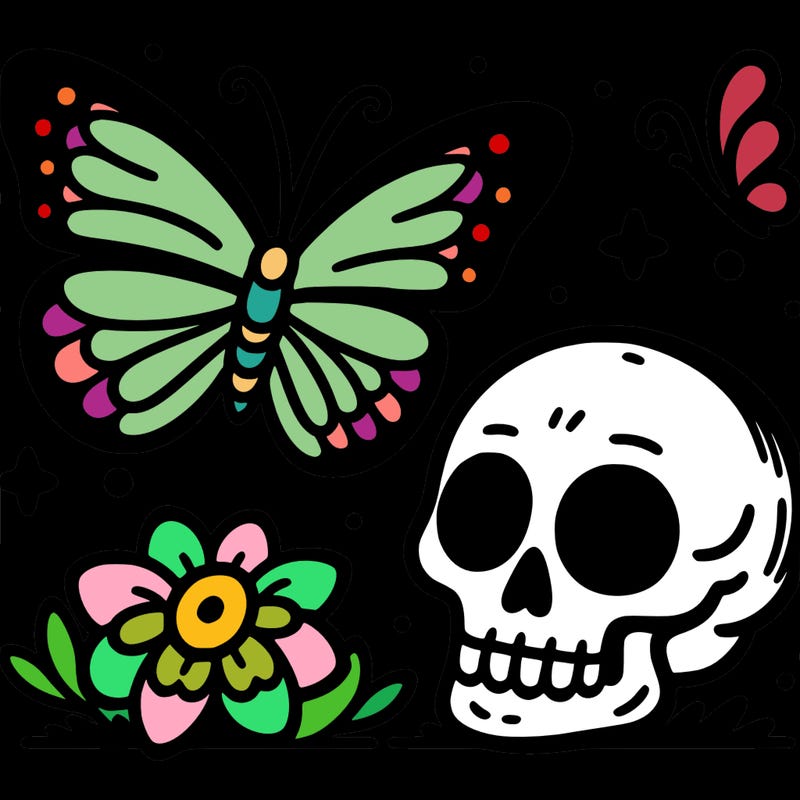 butterfly and a skull