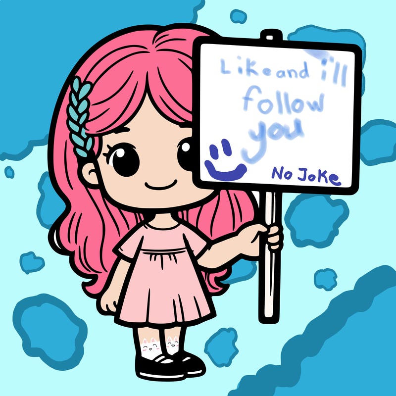 girl with white sign