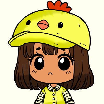 cute girl with chicken hat