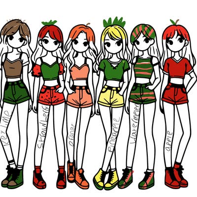 a group of girls wearing crop tops and shorts