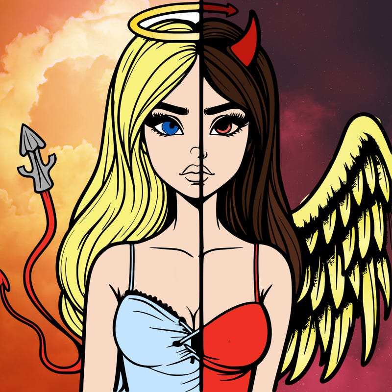 devil vs angel realistic girl