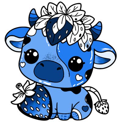 cute strawberry cow