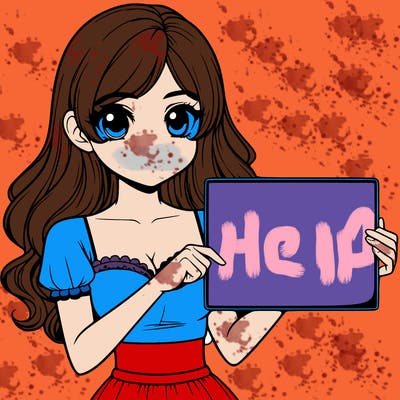 realistic pretty girl holding blank sign