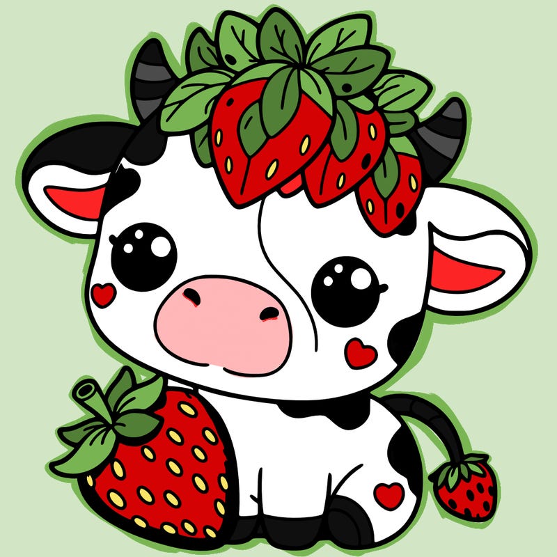 cute strawberry cow