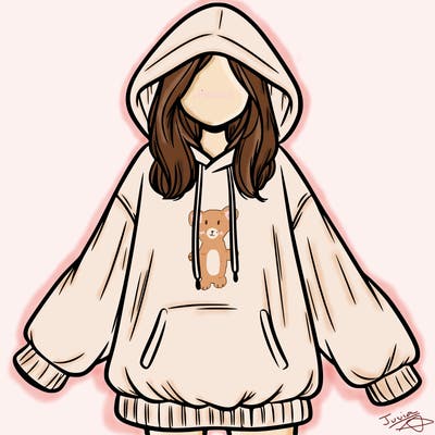 girl in oversized hoodie