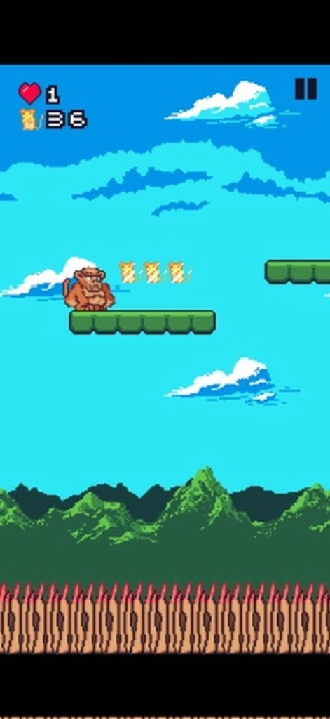 Macaco Jumper - Pixel art monkey standing on a platform in Macaco Jumper gameplay
