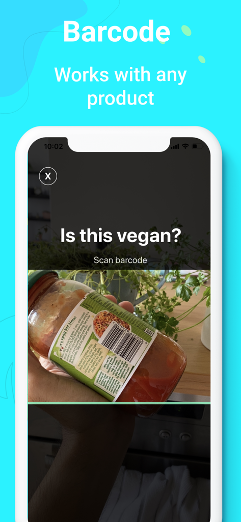 iVegan - L'app iVegan scansiona il codice a barre di un prodotto alimentare per verificare se è vegano