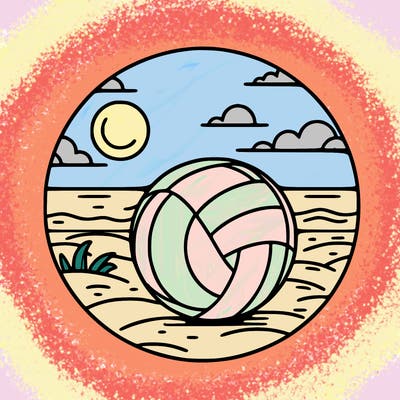 volleyball on a beach