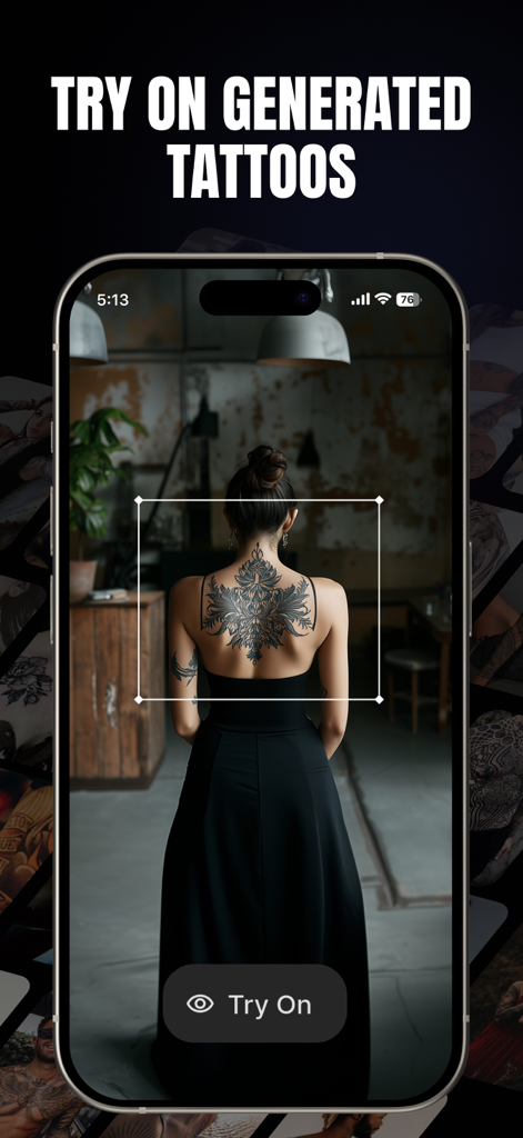 Tattoo Designs App: TattooInk - TattooInk AR機能を使用して大きな背中のタトゥーをプレビュー