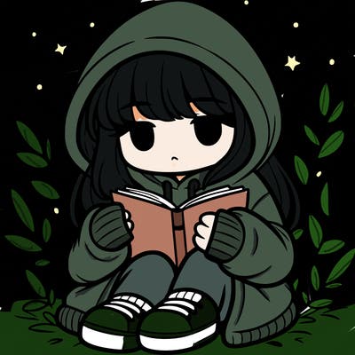 girl in oversized hoodie reading a book