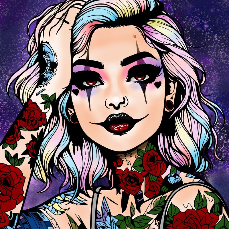 realistic girl with tattoos all over