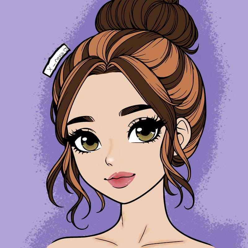 realistic pretty girl with hair in bun