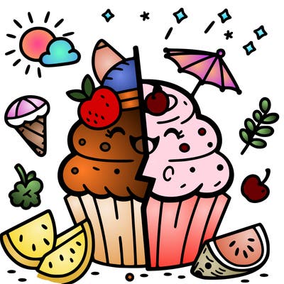 summer cupcake split