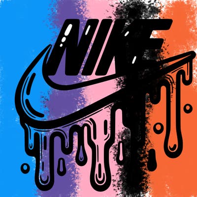 dripping nike logo