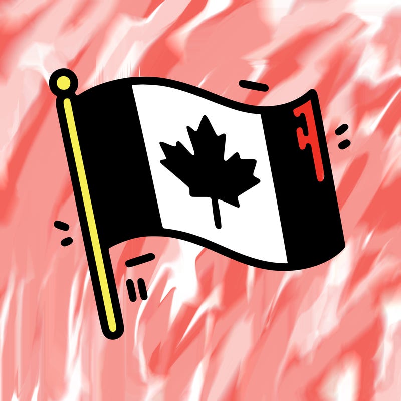 canada flag, uncoloured