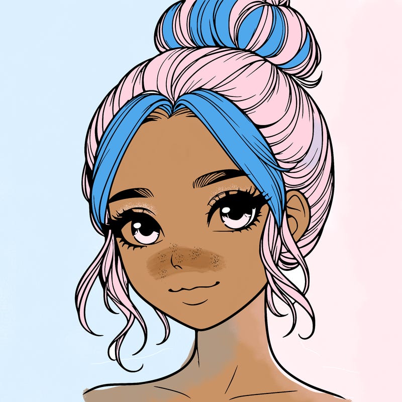 realistic pretty girl with hair in bun