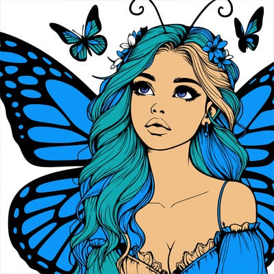 butterfly fairy realistic girl