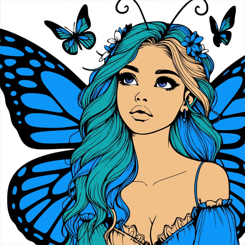 butterfly fairy realistic girl
