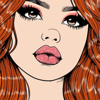 really realistic girl with lips