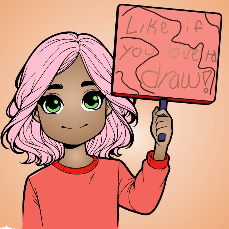 realistic girl holding up a sign