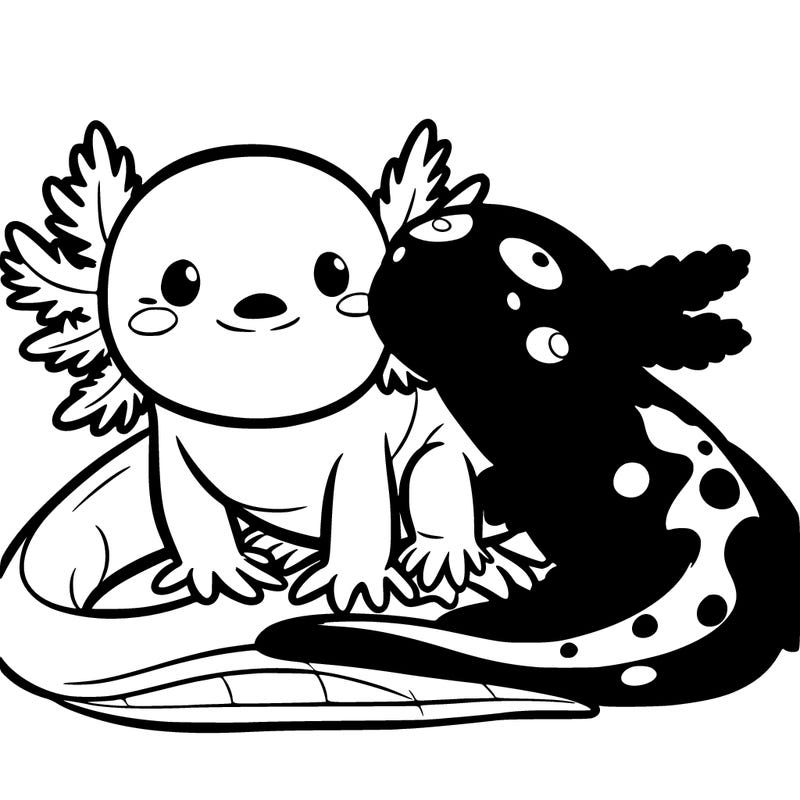 axolotl‘s and salamanders together and friends